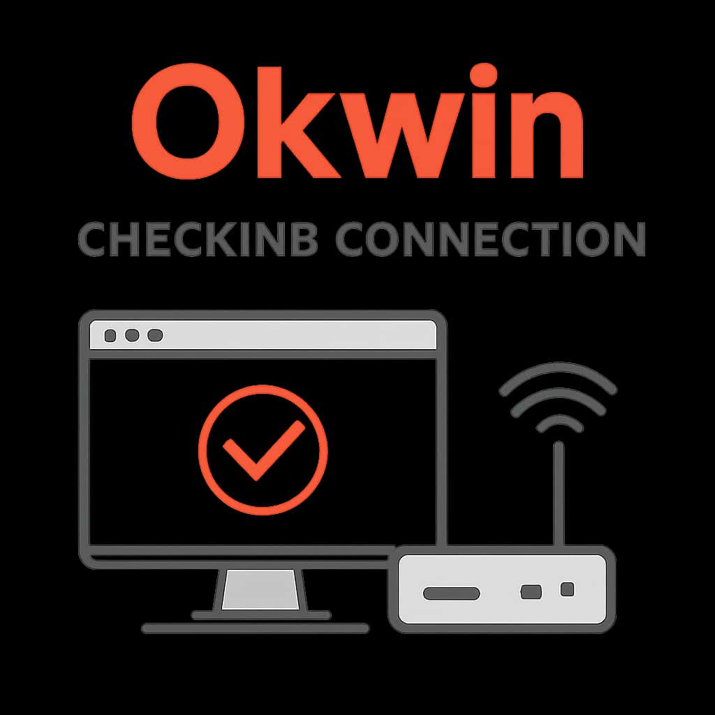 An educational diagram illustrating how to check Okwin connection with clear, informative text.