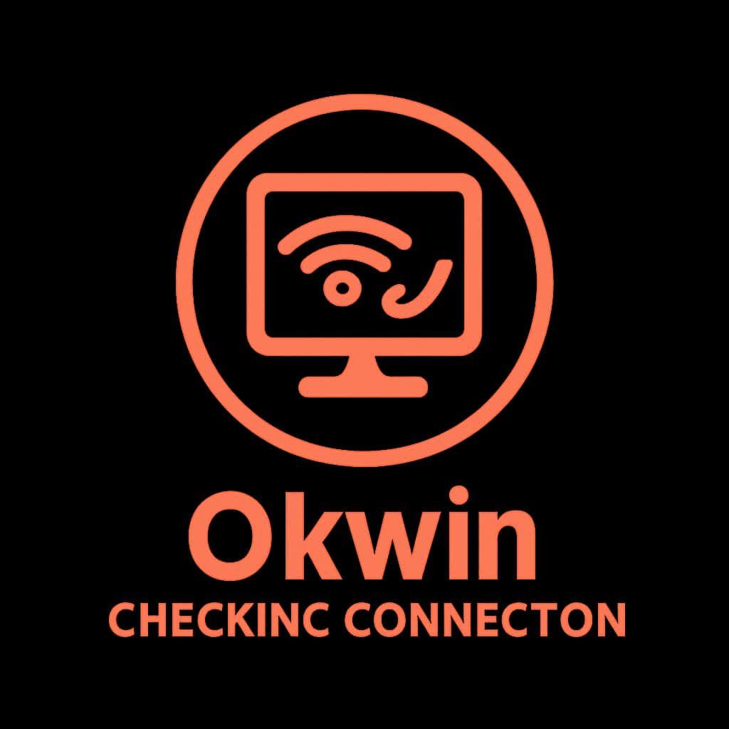 A simple badge illustrating Checking Okwin Connection with the text 'Okwin' prominently displayed.