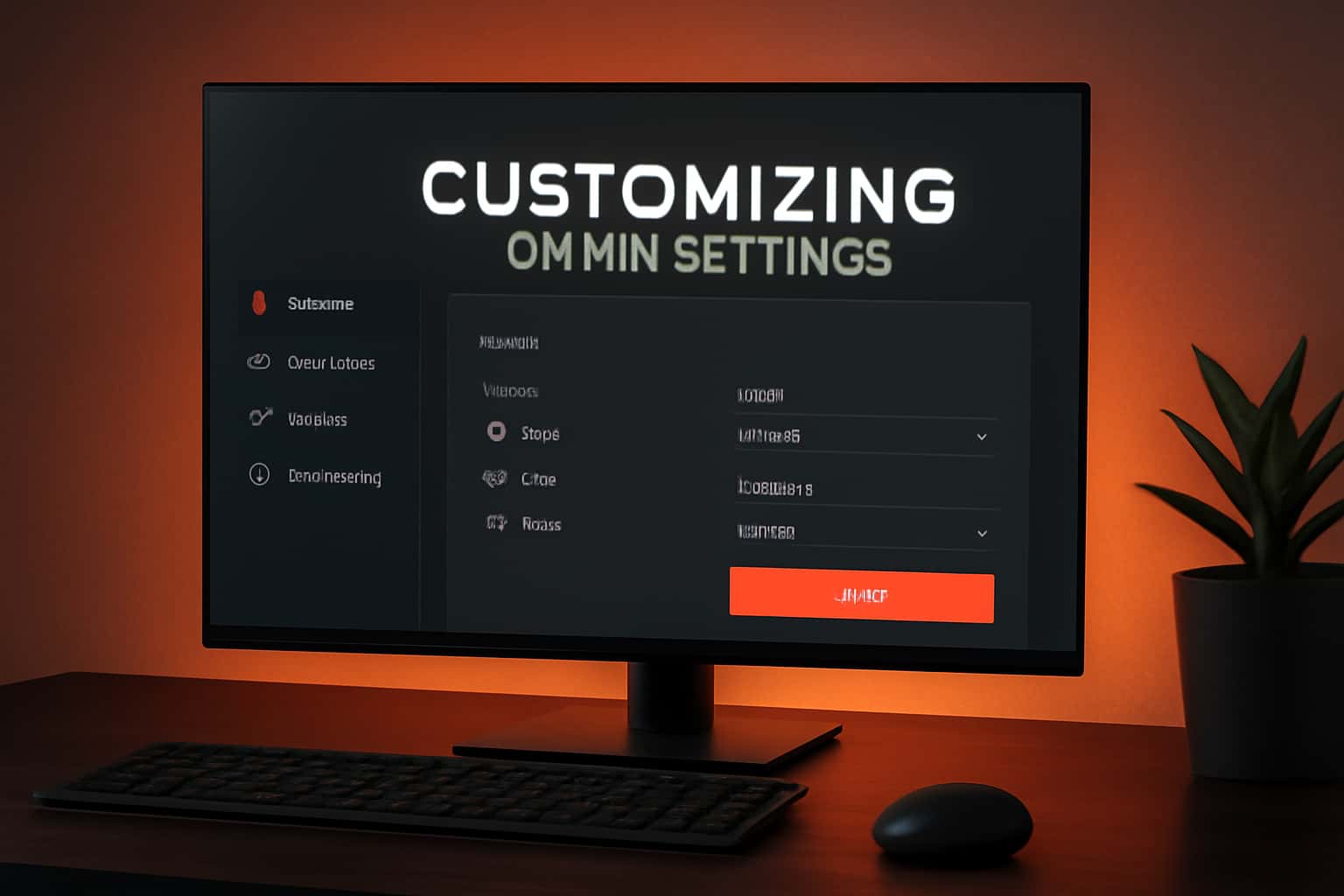 An informative scene illustrating customization options for Okwin settings.