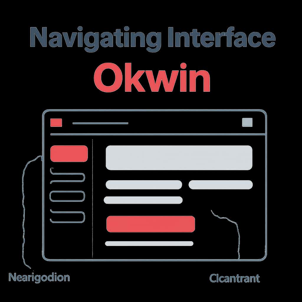 Educational diagram of Okwin interface navigation.