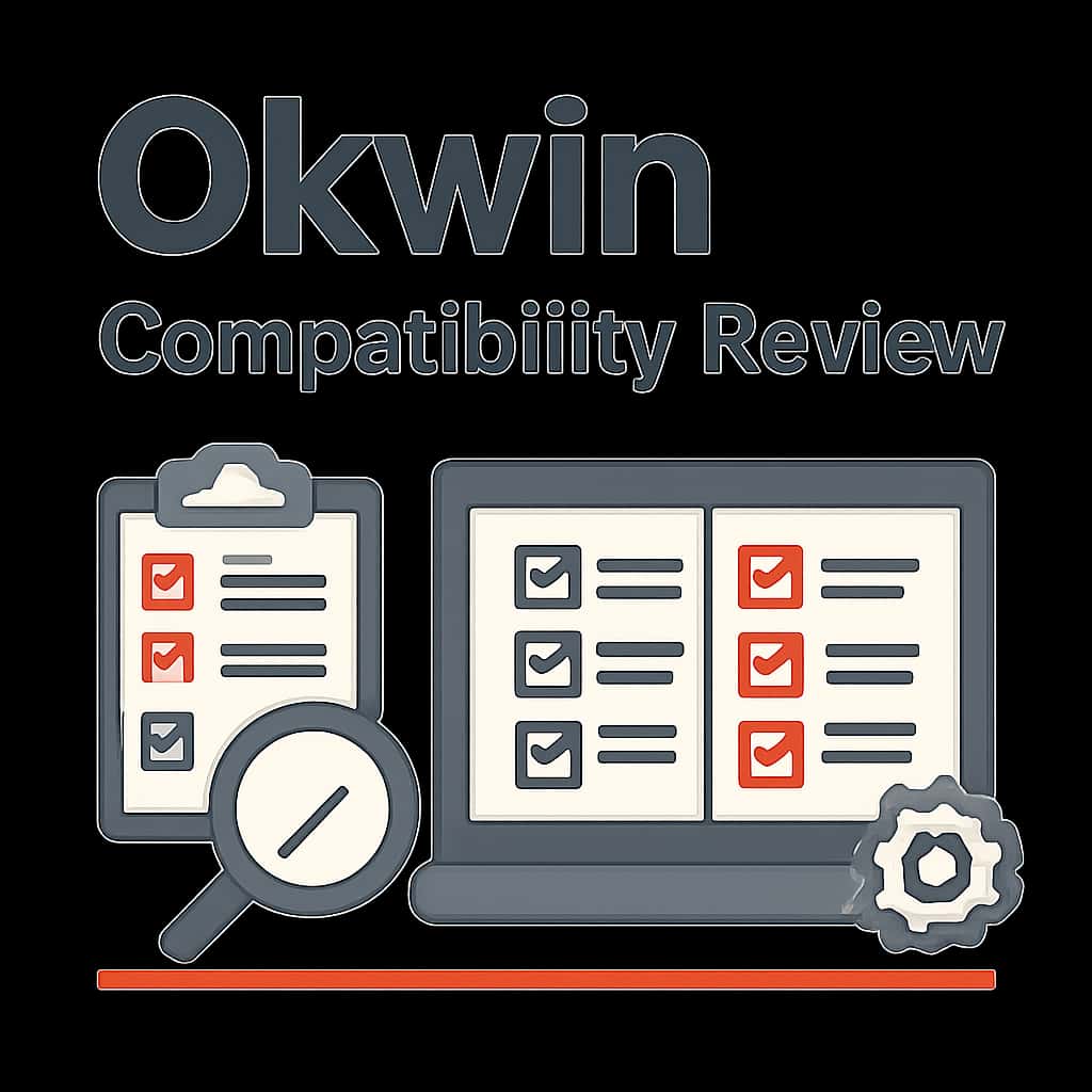 An educational diagram about compatibility issues in the Okwin app.