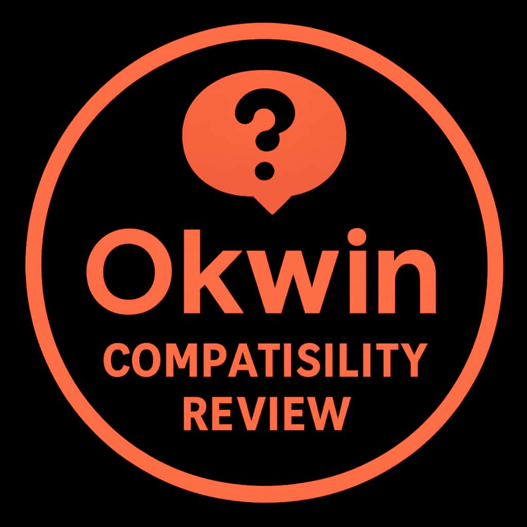 A badge representing Okwin Compatibility Review.