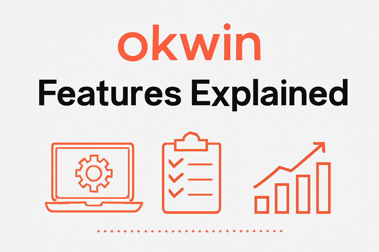 An informative visual representation of Okwin features in a futuristic style.