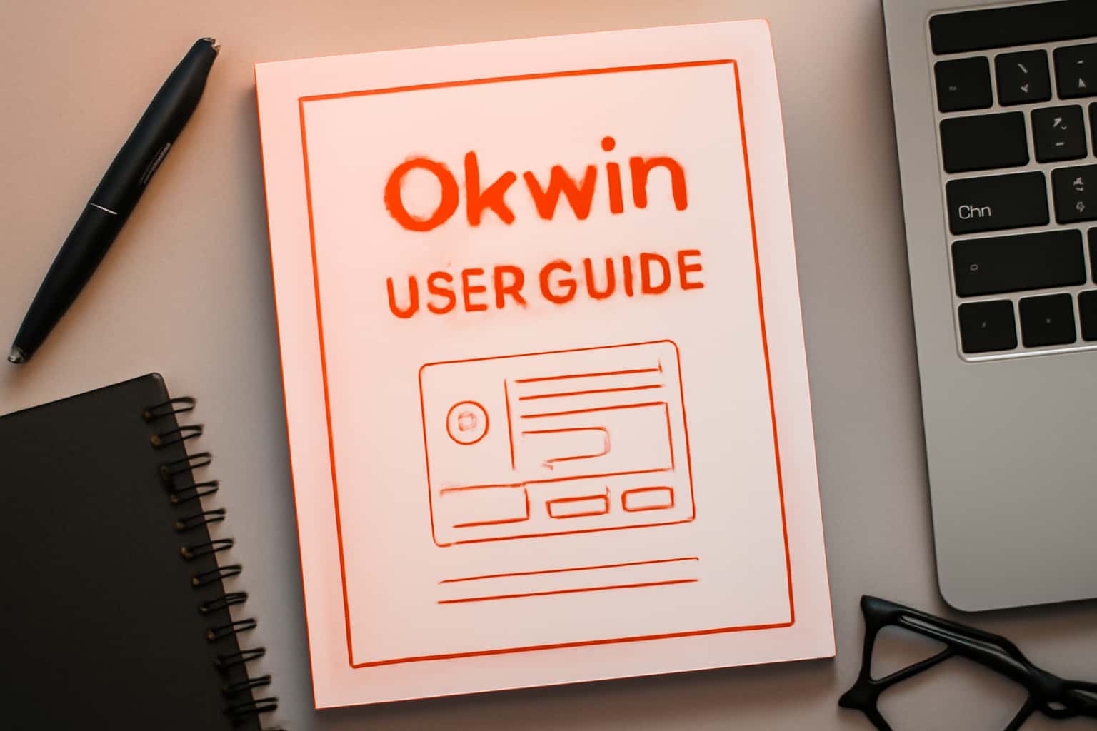 A high-tech visualization representing the Okwin User Guide.