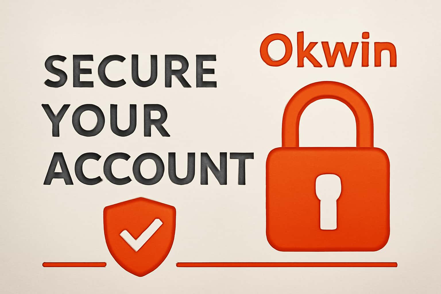An informative design illustrating account security measures for Okwin.