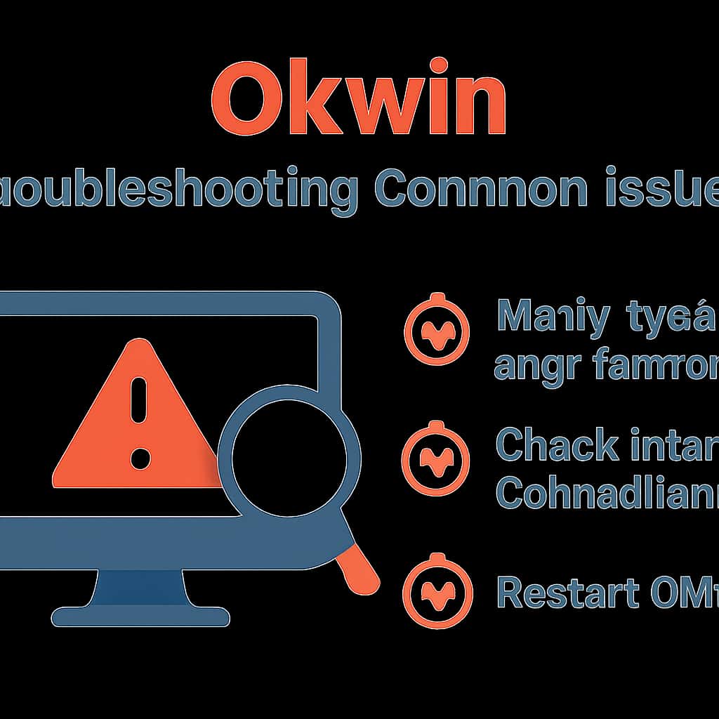 An educational diagram explaining Troubleshooting Common Okwin Issues, featuring the text Okwin.