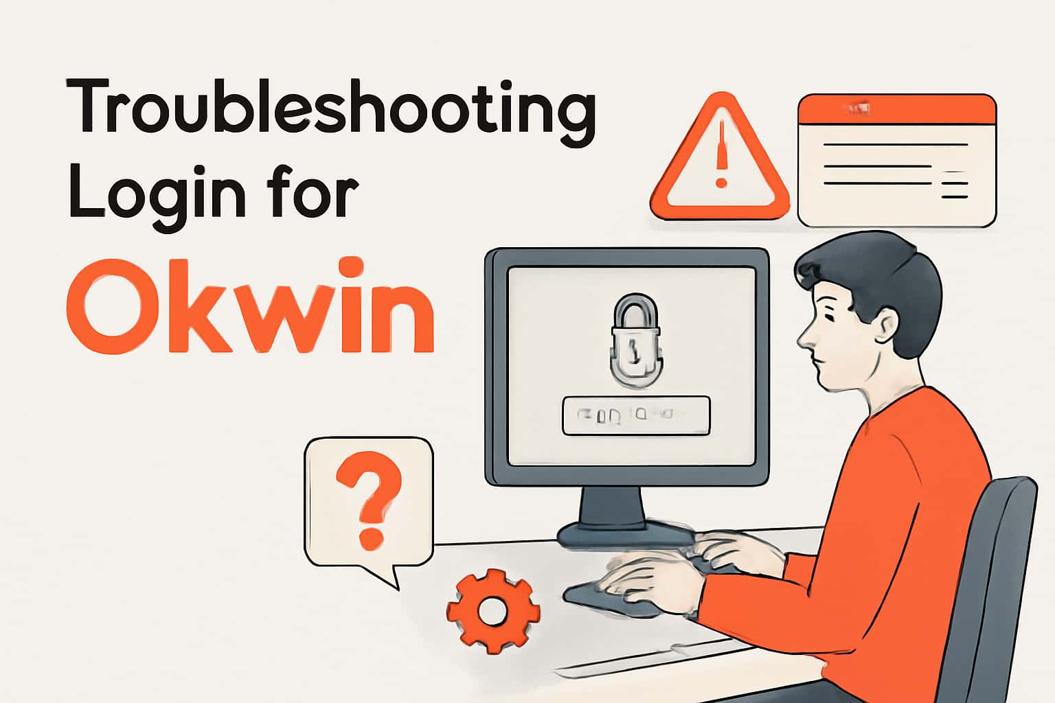 An informative graphic depicting troubleshooting strategies for Okwin login issues.